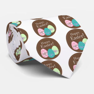 Brown Easter Eggs Happy Easter Tie