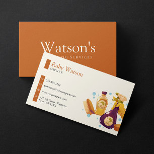 Brown Eco Cleaning Services Maid House Cleaning Business Card