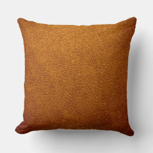 Brown Elegant Leather Look Cushion