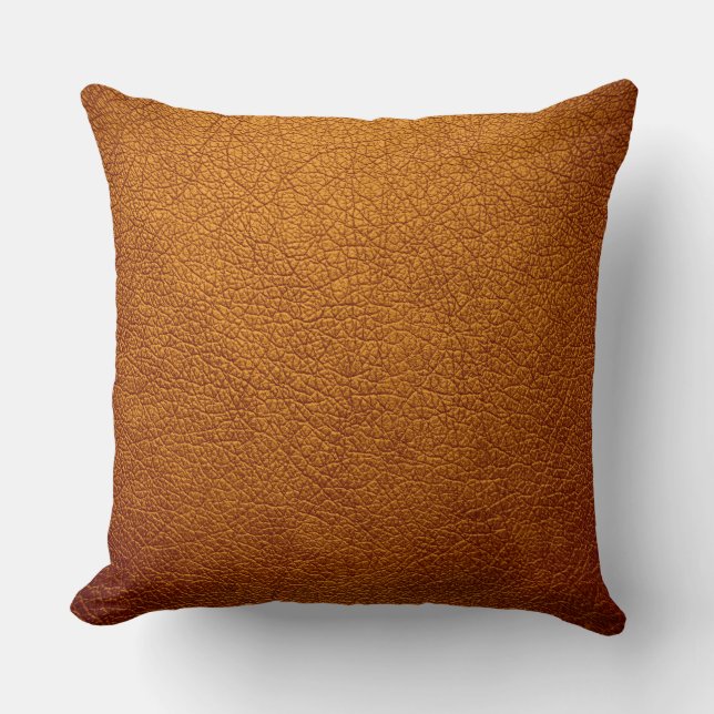 Brown Elegant Leather Look Cushion (Front)