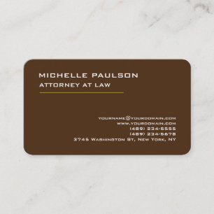 Brown Elegant Plain Professional Modern Business Card