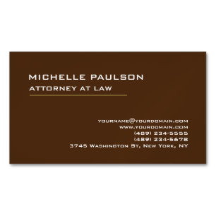 Brown Elegant Plain Professional Modern Magnetic Business Card