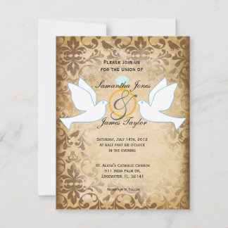 Brown Elegant Vintage wedding invite