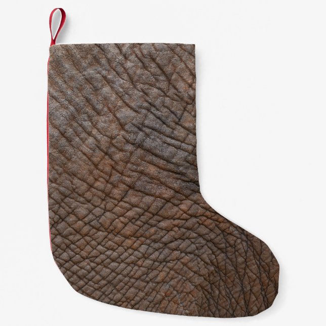 Brown elephant in close up photography small christmas stocking (Front)