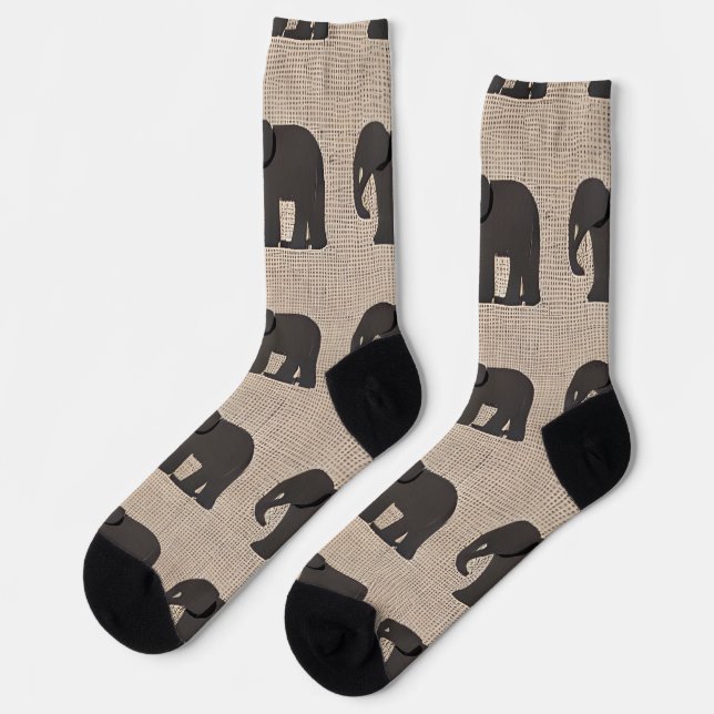 Brown Elephant Socks (Left)