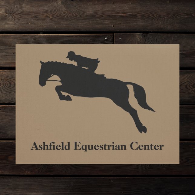 Brown equestrian horse rider riding stable doormat (Creator Uploaded)