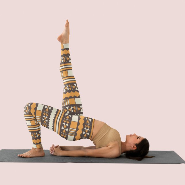 brown ethnic aztec leggings (Creator Uploaded)