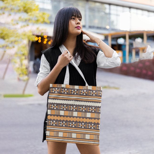 Brown ethnic aztec tote bag (Creator Uploaded)