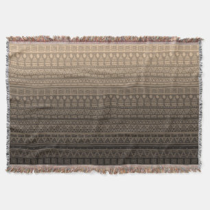 Brown ethnic ornament throw blanket