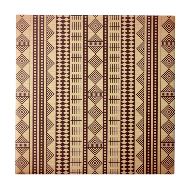 Brown ethnic texture ceramic tile (Front)
