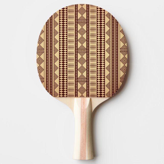Brown ethnic texture ping pong paddle (Front)