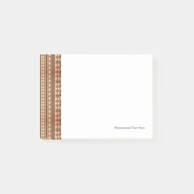 Brown ethnic texture post-it notes (Front)