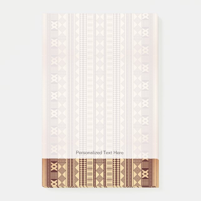 Brown ethnic texture post-it notes (Front)