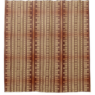 Brown ethnic texture shower curtain