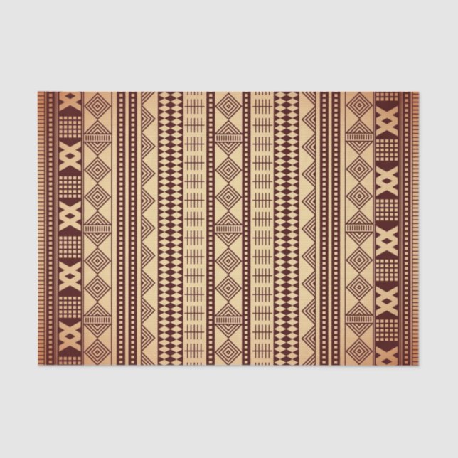 Brown ethnic texture tissue paper (Front)