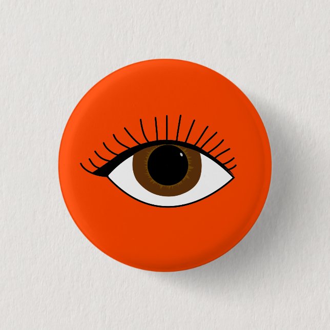 Brown Eye Illustration 3 Cm Round Badge (Front)