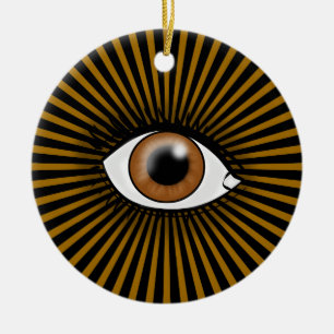Brown Eye of Horus Ceramic Tree Decoration