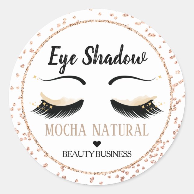 Brown Eye Shadow | Eyelashes | Makeup Label (Front)