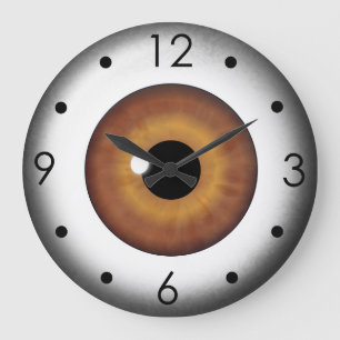 Brown Eyeball Iris Eye Custom Large Round Clock