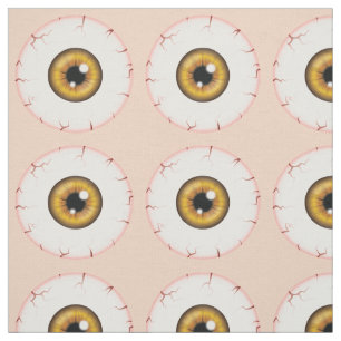 Brown Eyeball Pattern Halloween Bloodshot Eyeball Fabric
