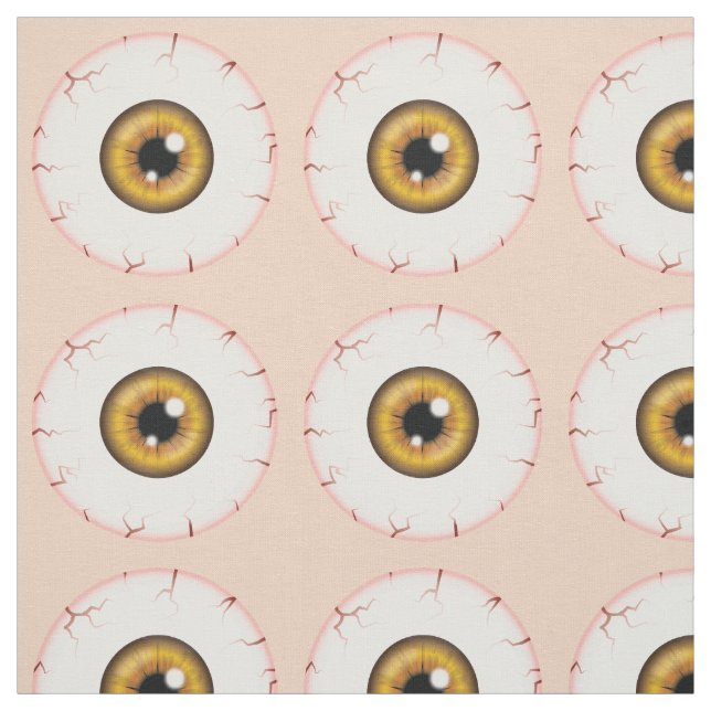 Brown Eyeball Pattern Halloween Bloodshot Eyeball Fabric (Swatch)