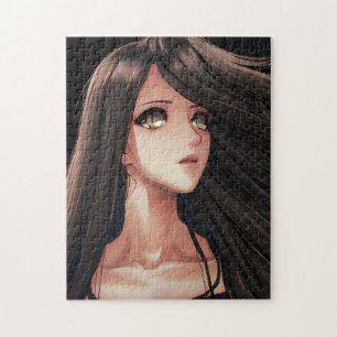 Brown Eyed Brunette Anime Girl   Jigsaw Puzzle