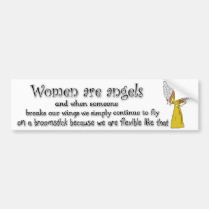 Brown Eyed Brunette Women Are Angels Bumper Sticker