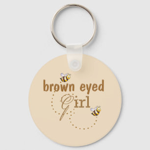 Brown eyed girl key ring