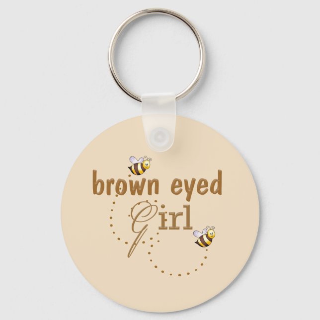 Brown eyed girl key ring (Front)