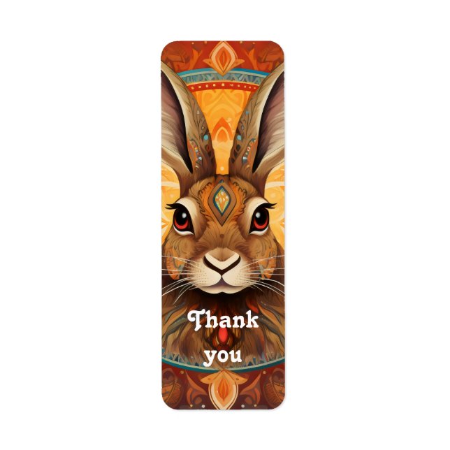 Brown eyed Solarpunk Bunny Return Address Label (Front)