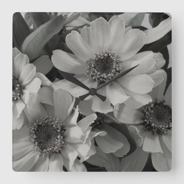 Brown Eyed Susan Flowers Square Wall Clock (Front)