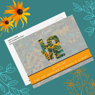 Brown-eyed Susan LOVE Wedding Save Date Postcard