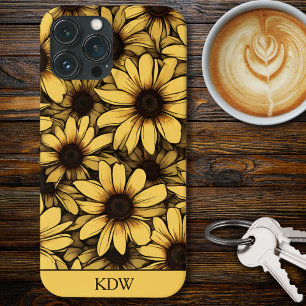 Brown Eyed Susan Monogram  iPhone 13 Pro Max Case