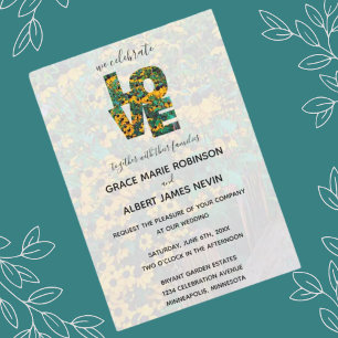 Brown-eyed Susan’s LOVE letters Wedding Invitation