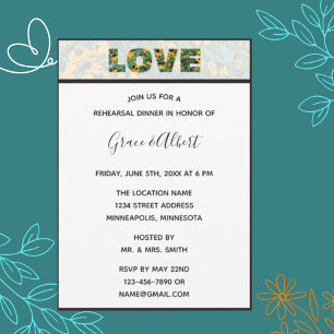 Brown-eyed Susan's LOVE Rehearsal Dinner Invitatio Invitation