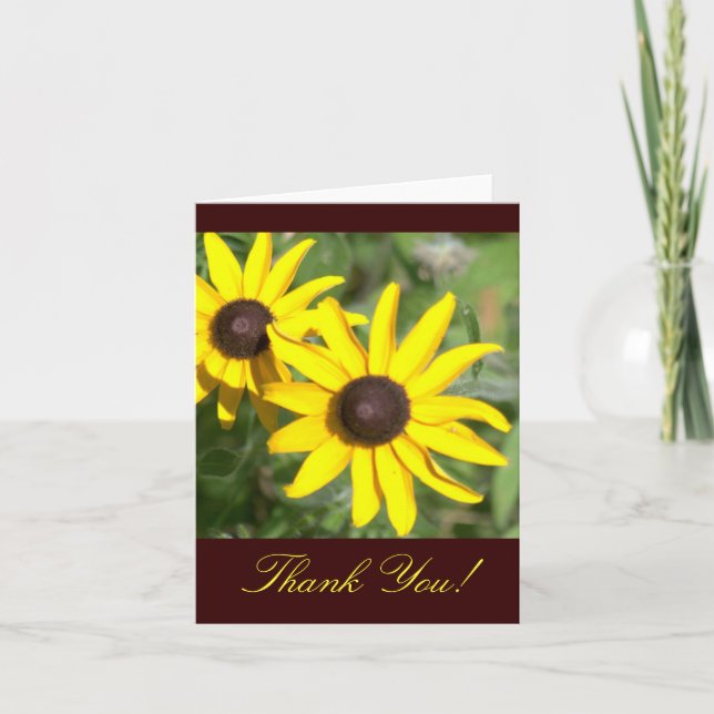 BROWN-EYED SUSANS "THANK YOU" ,  FLORAL PHOTOG) THANK YOU CARD (Front)