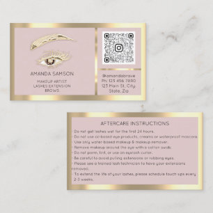 Brown Eyelash Microblade Qr Code Aftercare Blush Business Card