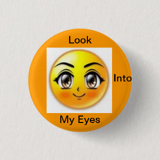 brown eyes 3 cm round badge