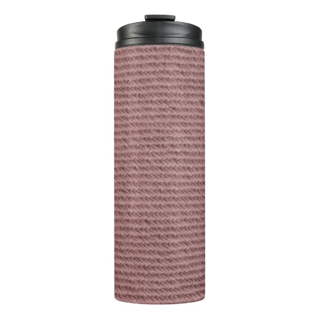 brown fabric texture. Fabric background.art,artwor Thermal Tumbler (Front)