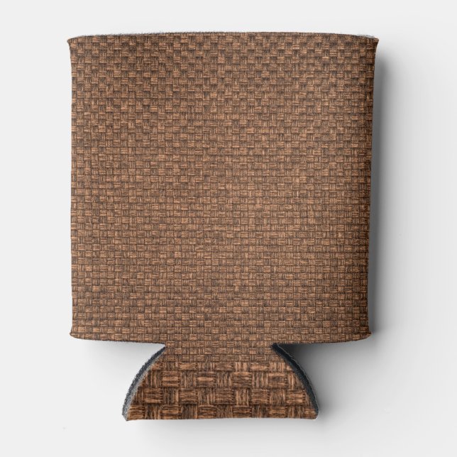 Brown fabric, texture for background. can cooler (Front)