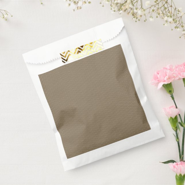 Brown fabric with a repeating vertical pattern of  favour bag (Sealed)
