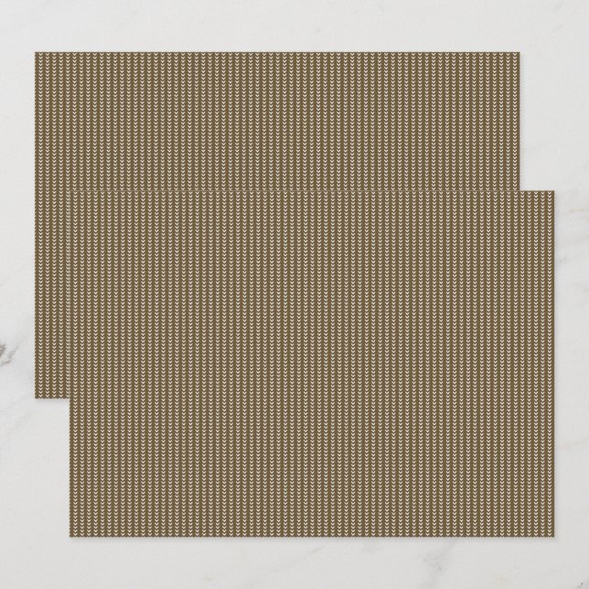 Brown fabric with a repeating vertical pattern of  thank you card (Front/Back)