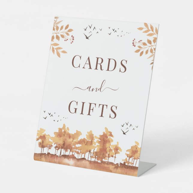 Brown Fall Landscape Cards and Gifts Wedding Sign (Front)