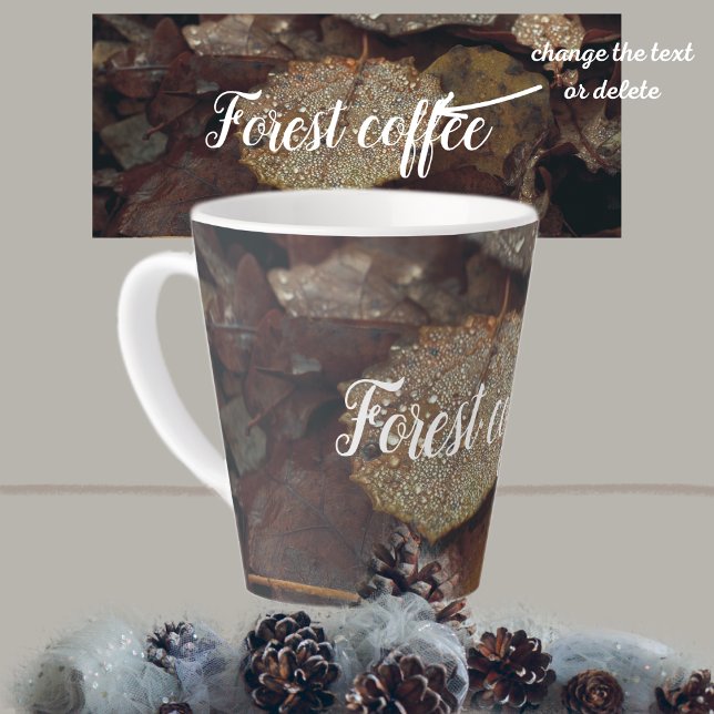 Brown fallen leaves after rain latte mug (Creator Uploaded)