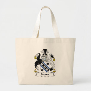 Brown Family Crest Large Tote Bag