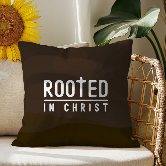 Brown Farmhouse Christian Throw Pillow (Creator Uploaded)