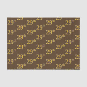 Brown, Faux Gold 29th (Twenty-Ninth) Event Tissue Paper