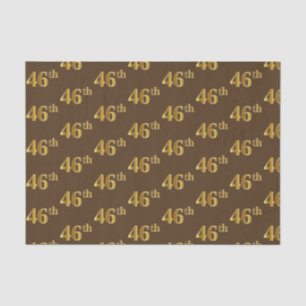 Brown, Faux Gold 46th (Forty-Sixth) Event Tissue Paper