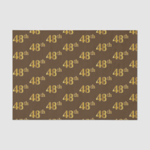 Brown, Faux Gold 48th (Forty-Eighth) Event Tissue Paper