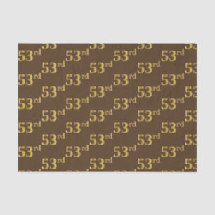 Brown, Faux Gold 53rd (Fifty-Third) Event Tissue Paper